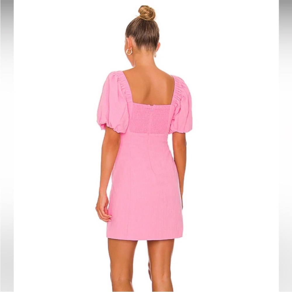 REVOLVE Pink Mini Dress with Puff Sleeves - Picture 2 of 7
